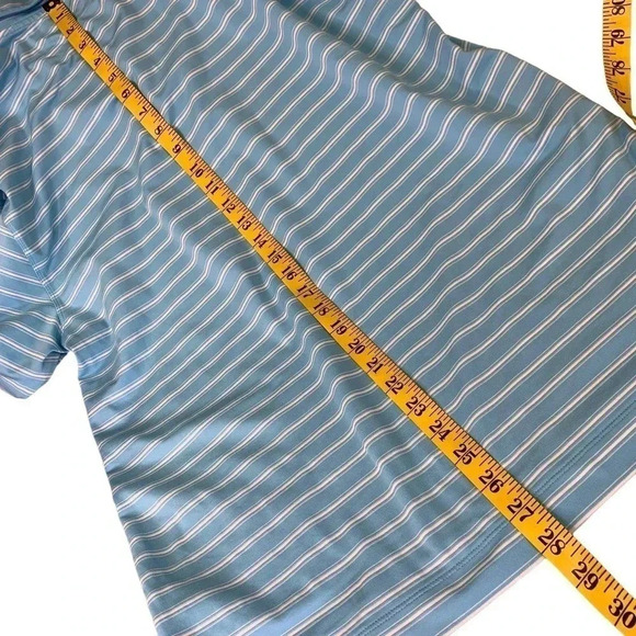 Nike Golf Fit Dry Men Size M Jersey Polo Golf Shirt Blue Stripes Short Sleeve - Picture 9 of 12